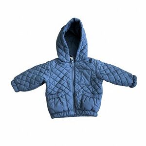 Amazon Essentials Blue Quilted Hooded Jacket – 6 months